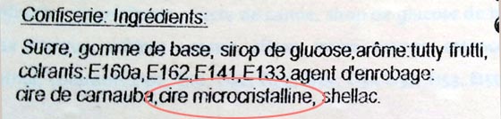 Cire microcristalline, Cire de ptrole, Paraffine synthtique (E905)