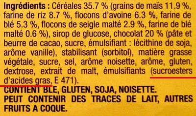 Sucroesters d'acides gras, Esters de saccharose d'acides gras (E473)